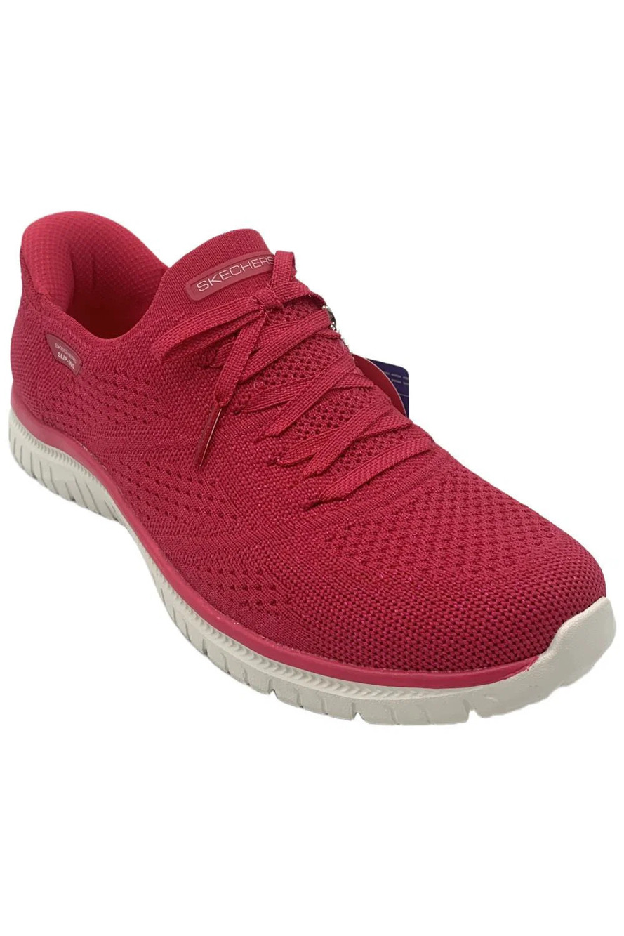 Skechers Women's Slip-ins Virtue Knit Fixed Lace Shoes Flawless Pink - Medium